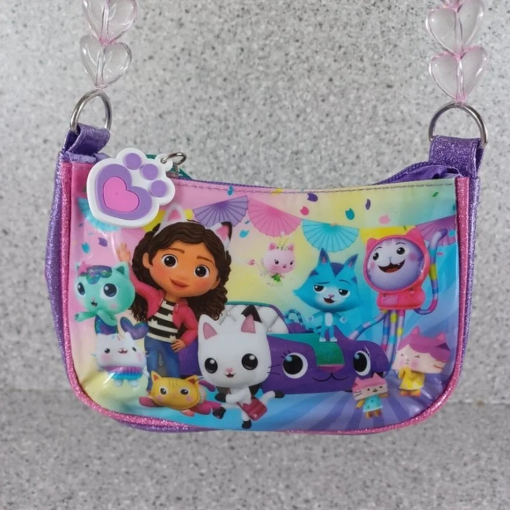 Purse Gabby's Dollhouse Glitter Shoulder Bag Girls Kids Fashion Accessory - Picture 3 of 7